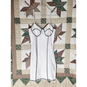 Persaya White & Black Stitch Dress Size Small